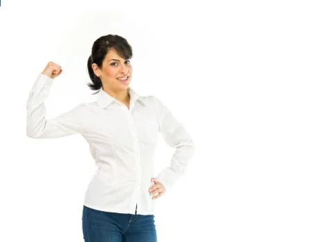 Model in studio isolated on white background medium shot Stock Photos