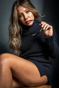 Model in studio Stock Photos