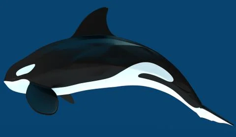 A model of a stylized killer whale. 3D illustration Stock Illustration