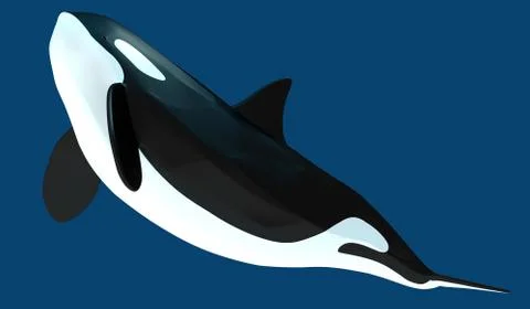 A model of a stylized killer whale. 3D illustration Stock Illustration