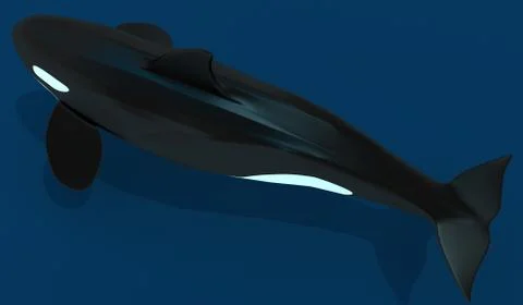 A model of a stylized killer whale. 3D illustration Stock Illustration