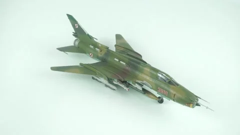 Model Of The Su-17 Fighter Bomber Aircraft. Video stock 314601804
