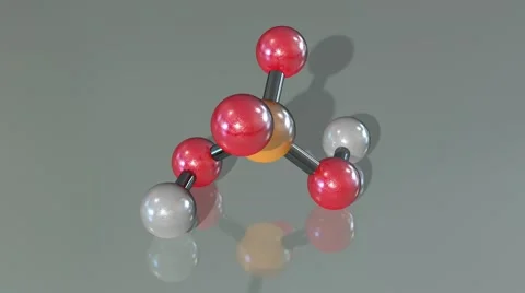 The Model of the Sulfuric Acid Molecule on Gray Background Video stock 61185973