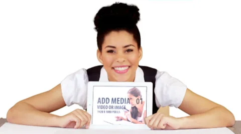Model with Tablet Promotion Stock After Effects