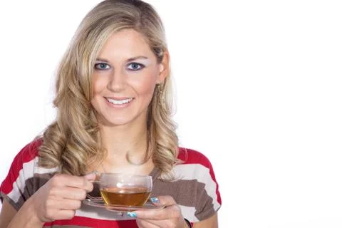 Model with tea Stock Photos