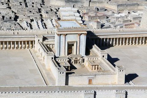 Model of the Temple on the Temple Mount in Ancient Jerusalem Stock Photos