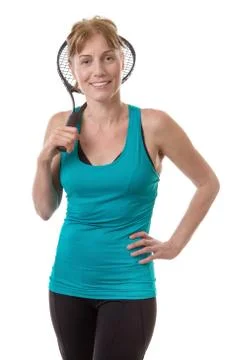 Model with tennis racket Stock Photos