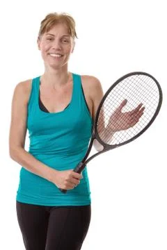 Model with tennis racket Stock Photos