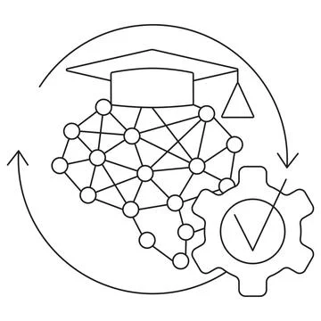 Model testing and validation icon. Vector pictogram with thin black lines 스톡 일러스트