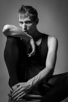 Model Tests For Handsome Man Foto stock