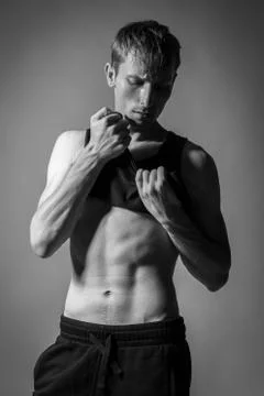 Model Tests For Handsome Man Foto stock