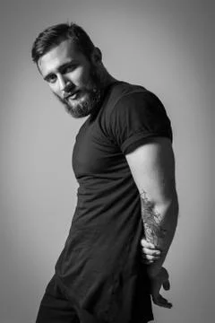 Model Tests For Handsome Man Stock-Fotos