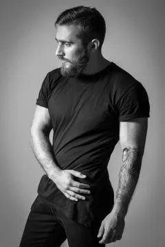 Model Tests For Handsome Man Foto stock