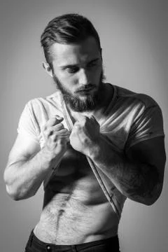 Model Tests For Handsome Man Foto stock