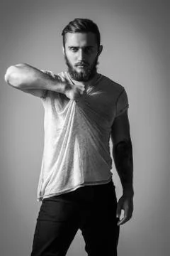 Model Tests For Handsome Man Foto stock