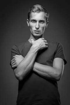 Model Tests For Handsome Man Stock-Fotos