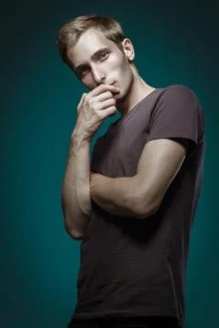 Model Tests For Handsome Man Foto stock