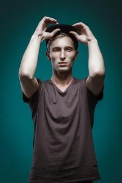 Model Tests For Handsome Man Foto stock