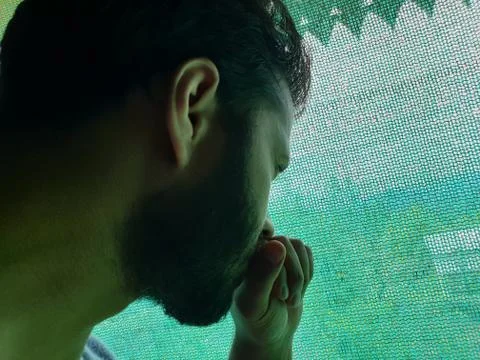 Model thinking during coronavirus Stock Photos