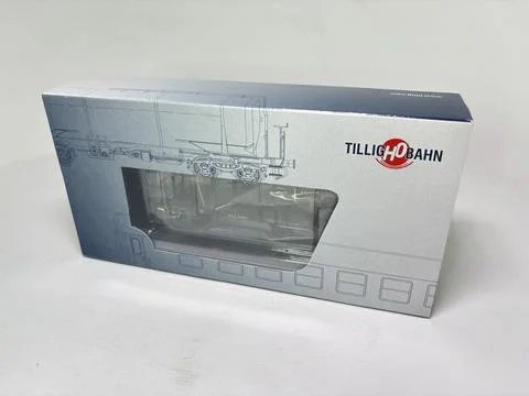Model of Tillig 76741 flat stake wagon USTC US Army Stock Photos