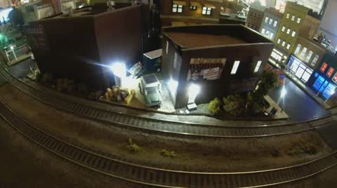 Model Train at Christmas Village, Version #2 Video stock 12748580