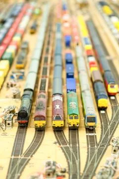 Model train collection Stock Photos