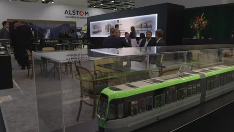 Model-train on a congress Stock Footage 219948153