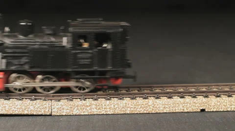 Model train is driving forwards and backwards Stock Footage 48636236