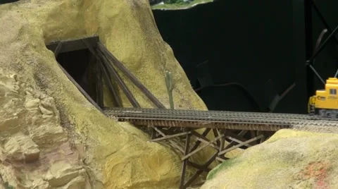 Model Train Entering Into Tunnel Stock Footage 39504450