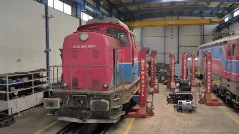 Model train locomotives 스톡 동영상 156811485