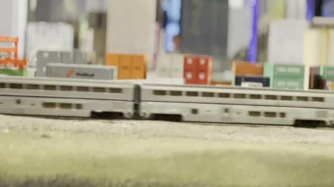 Model train moving on track Stock Footage 278931818