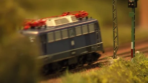 Model train passing by Stockbeeldmateriaal 83253983