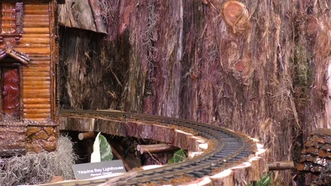 Model train single car with moving eyes 4K Stock-Footage 93657672