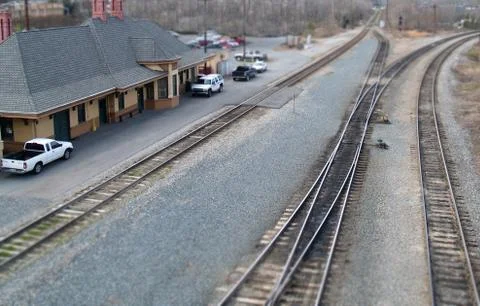 Model train station Foto stock