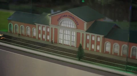 Model of the train. Toy. Video stock 47066512