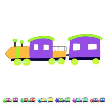 Model train toy vector cartoon graphic Stock Illustration