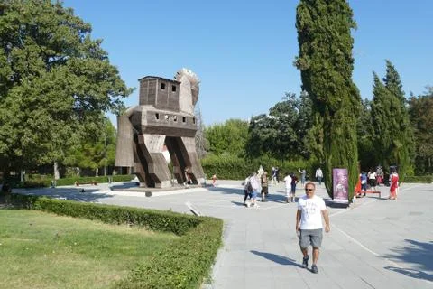 Model of the Trojan horse Stock Photos