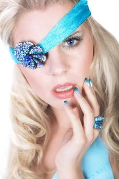 Model with turquoise colors Stock Photos