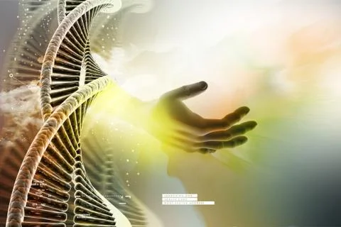 Model of twisted chrome DNA chain Stock Illustration