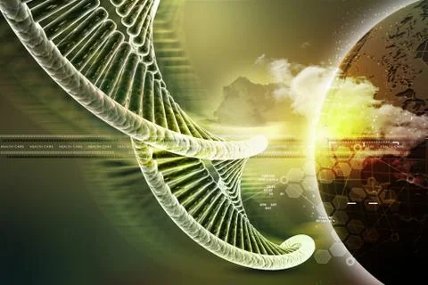 Model of twisted chrome DNA chain Stock Illustration