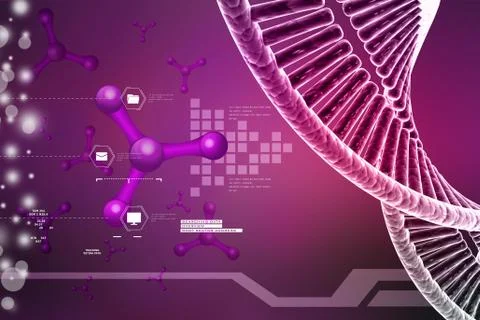 Model of twisted chrome DNA chain Stock Illustration