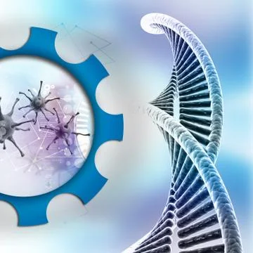 Model of twisted chrome DNA chain Stock Illustration