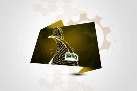 Model of twisted chrome DNA chain Illustrazione stock