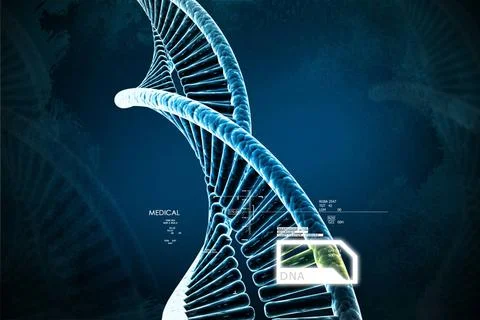 Model of twisted chrome DNA chain model of twisted chrome DNA chain Copyri... Foto stock