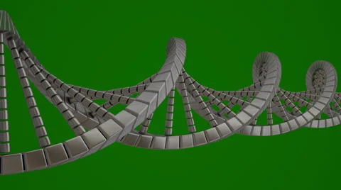 Model of twisted chrome metal DNA chain Stock Footage 46891140