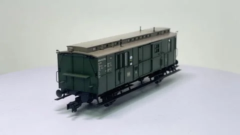 Model of a Type PwPosti Ffm German DB post wagon Video stock 320723829