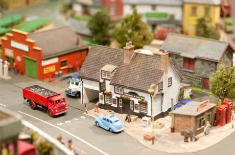 Model village pub Stock Photos