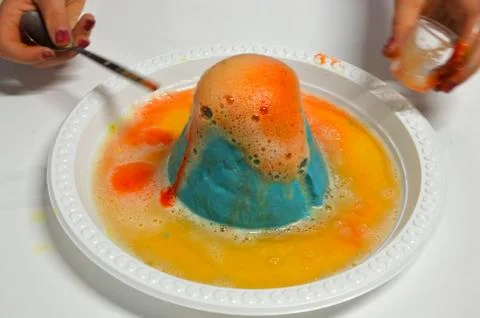 Model of a volcano Stock Photos