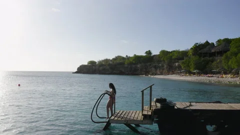 Model walking at playa kalki 動画素材 201121517