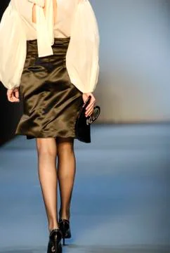 Model walking on stage Stock Photos